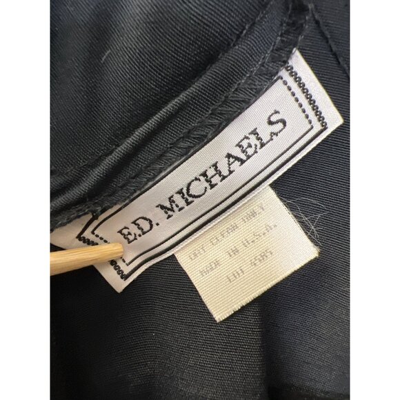 ED Michaels Vintage 80's Black Mock Neck Fit and Flare Maxi Dress - Picture 8 of 9